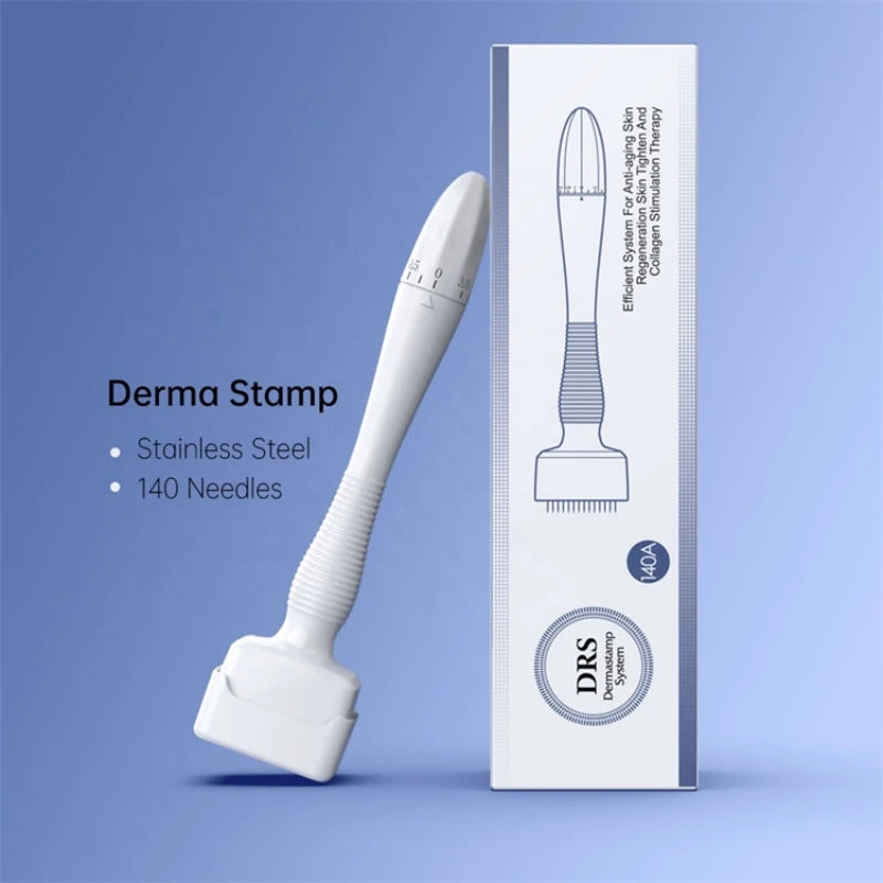 new adjustable derma stamp  microneedle microneedling 140 pins skin care beard growth scalp hair