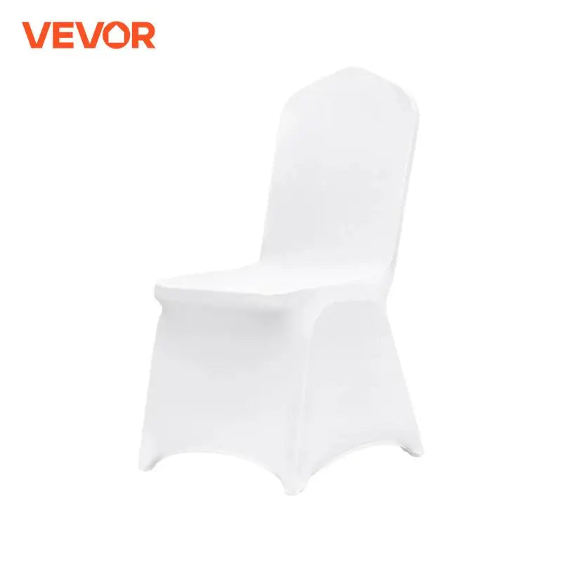 VEVOR 200pcs Stretch Spandex Folding Chair Covers Universal Fitted Chair Cover Removable Washable Protective Slipcovers White