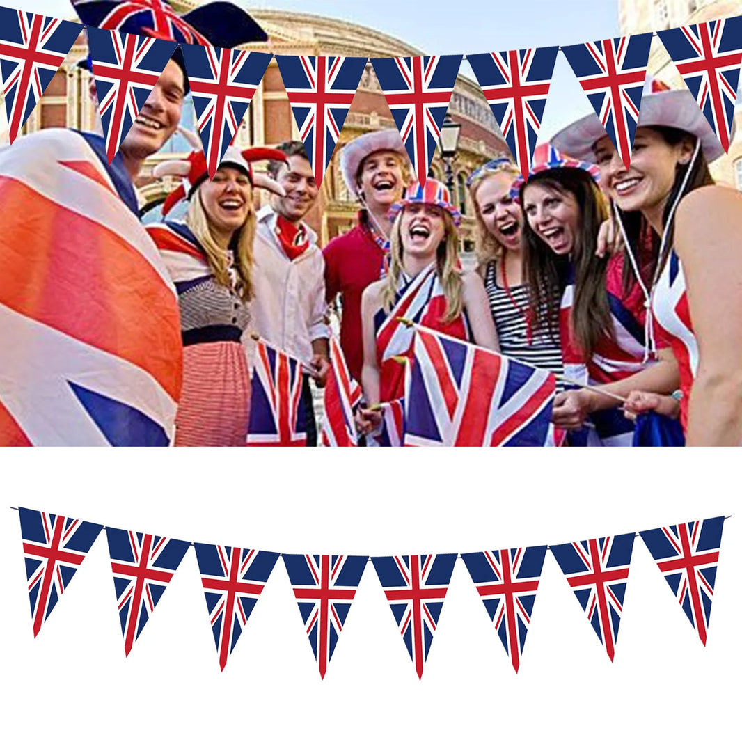 Union Jack Bunting Pendant Flags British Banner Fabric Flag Decoration For Birthday Wedding Party National Day Celebration