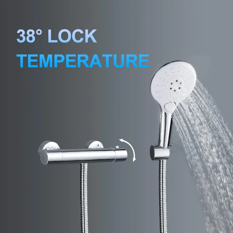 Thermostatic Shower Bathtub Faucets Bathroom Mixer Tap Brass Mixing Valve   Faucet