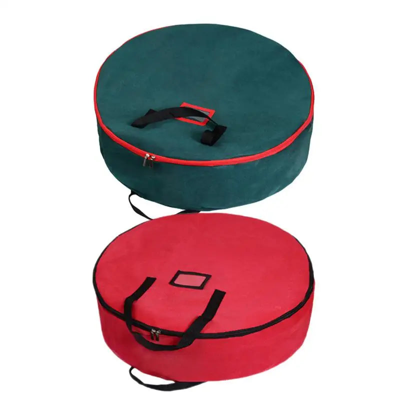 60Cm Christmas Wreath Storage Bag  with Thickened Oxford Cloth Seasonal Holiday Wreath Storage Container  with Handle and Zipper