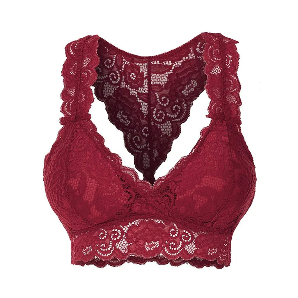Plus Size Women Vest Crop Wire Bra Lingerie Sexy V-Neck Underwear Tight Sports Bras Seamless Invisible Bras Wire Free Corset