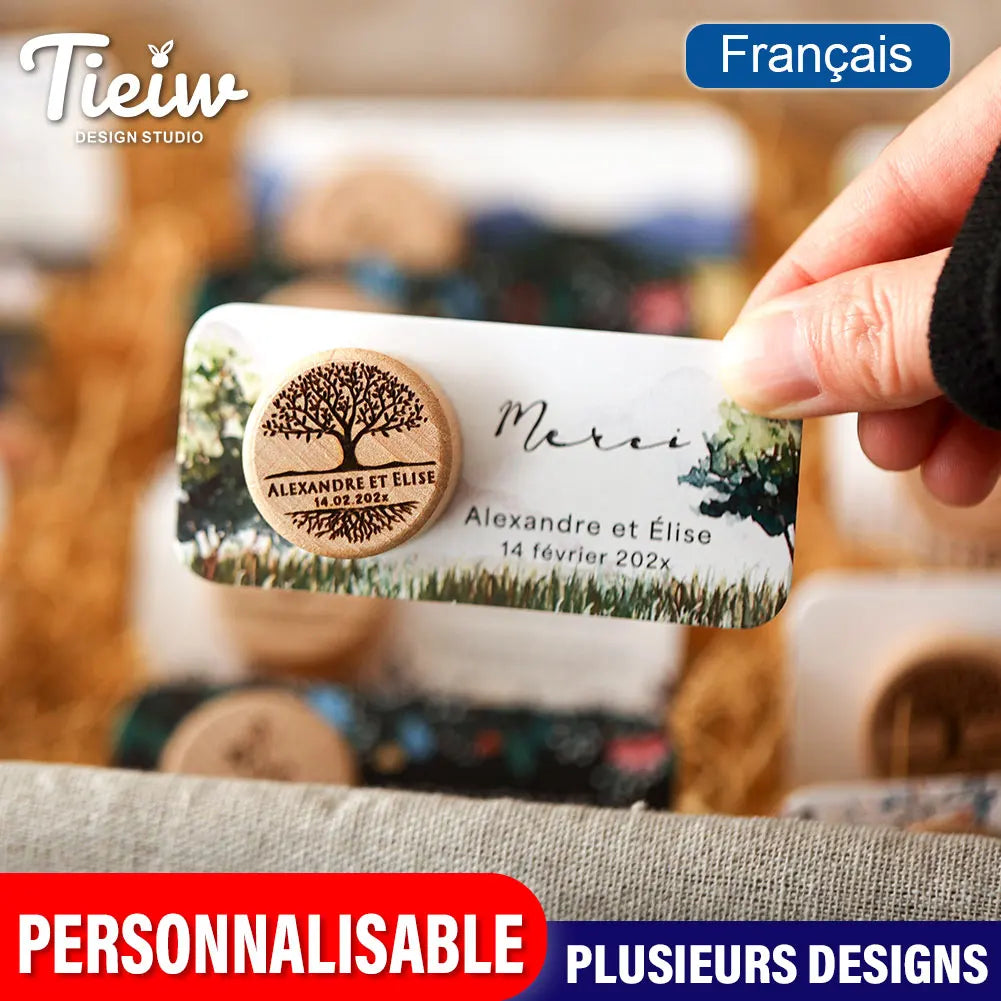 Personalized Cork bottle cap with thank you card for Marriage guests, embaved Wood thank you gifts, personalized Souvenirs for eco-friendly and rustic reception