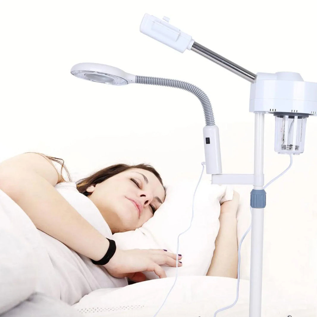 Facial Steamer LED 5X Magnifying Floor Lamp Machine Spa Professional Humidifier Spa Humidifier with Wheels