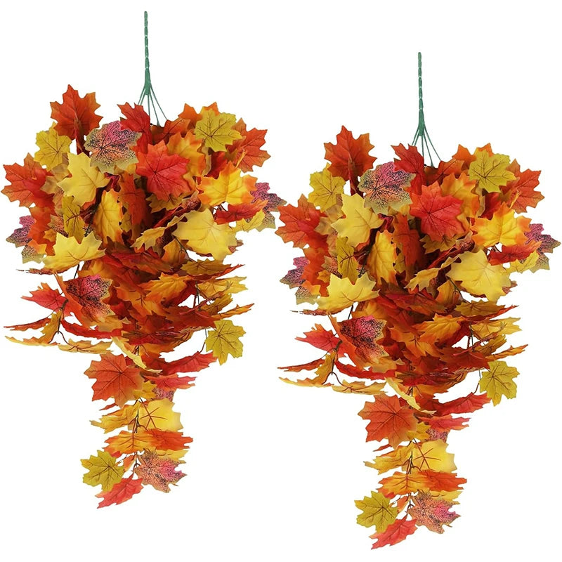 1Pcs Artificial Maple Leaf Garland 75cm Fake Plant Leaves for Home Decor Garden Halloween Thanksgiving Decoration Accessories