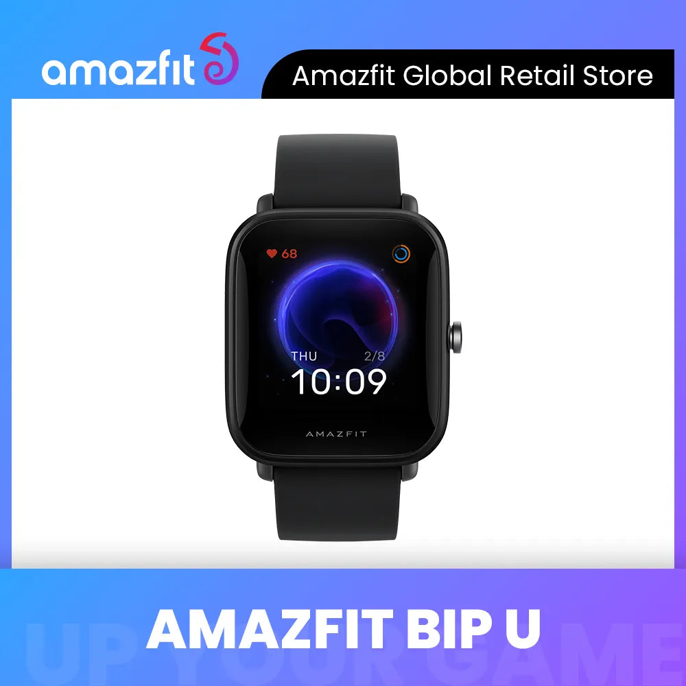 Global Version Amazfit Bip U Smartwatch 60+ Sport Modes Portuguese Fitness Track Watch 1.43‘’ Large Screen Message Notification