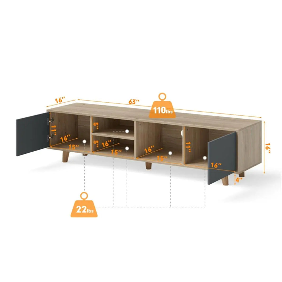 63-Inch TV Stand & Display Cabinet - Modern Furniture for TVs, Stylish Home Storage Solution