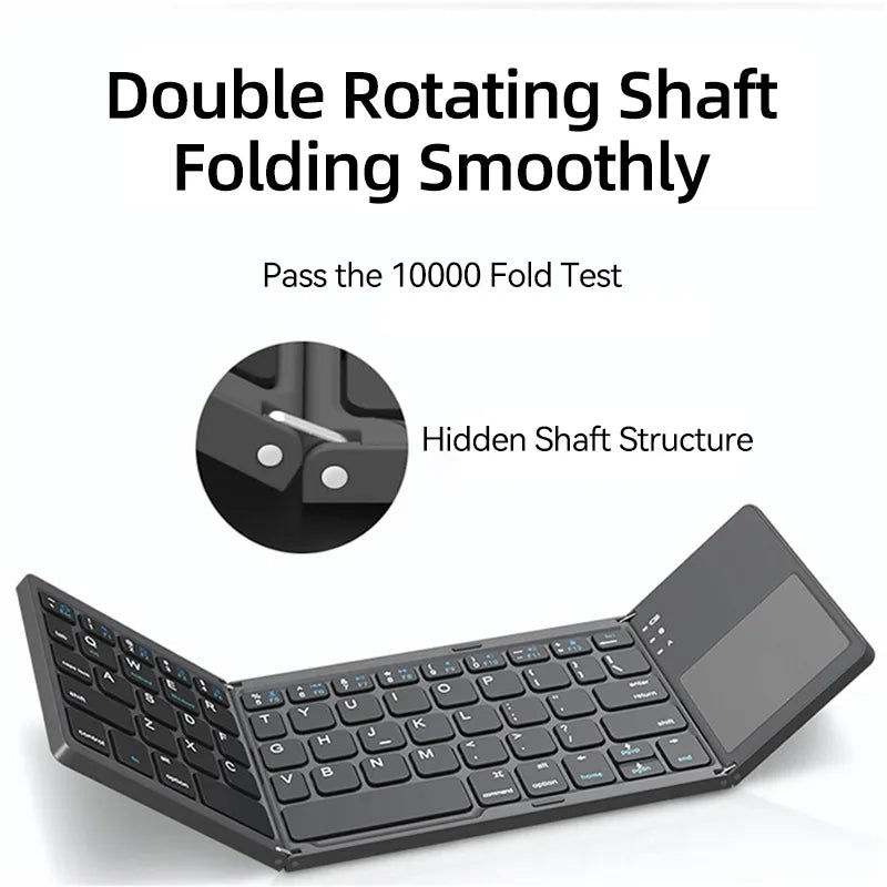 Mini folding keyboard Touchpad Bluetooth-compatible 3.0 Foldable Wireless Keypad for Windows,Android,ios Tablet ipad Phone