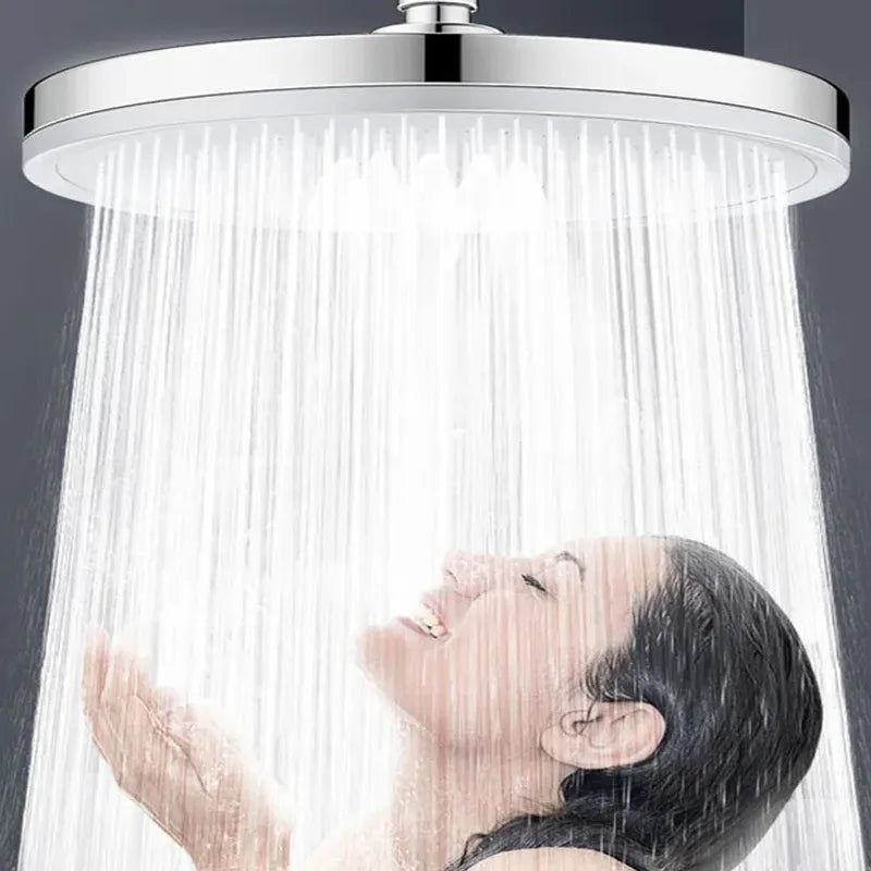 Large Flow Supercharge Rainfall Ceiling Mounted Shower Head Silver 6 Modes Abs Thicken High Pressure Shower Bathroom Accessories