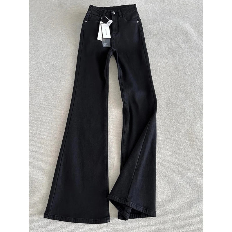 Y2K Loose Jeans Women Casual Trousers Baggy Denim Pants for Ladies Soft Stretch Waist Winter Thermal Fleece Lined Comfort Fit