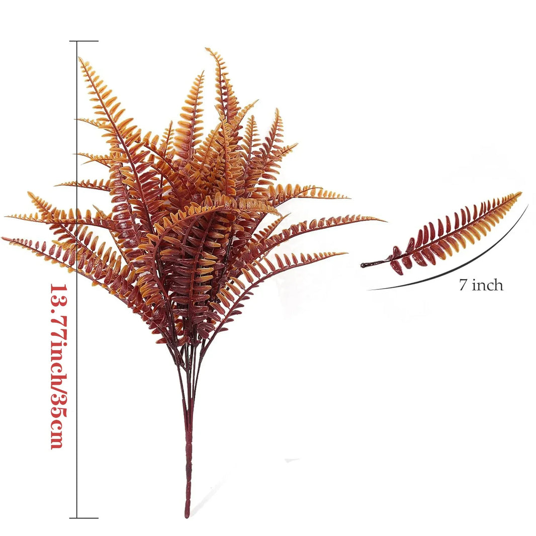 2pcs Artificial Plants Fake Boston Ferns Bushes Greenery UV Resistant Home Garden Outdoor Autumn Decor Thanksgiving Halloween