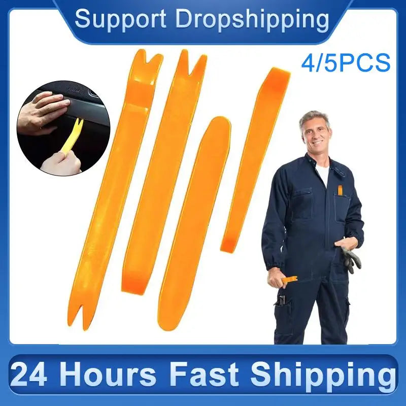 4pcs Plastic Auto Dismantle Tools Kit Car Radio Door Clip Panel Trim Dash Audio Removal Installer Pry Kit Refit Set Repair Tools