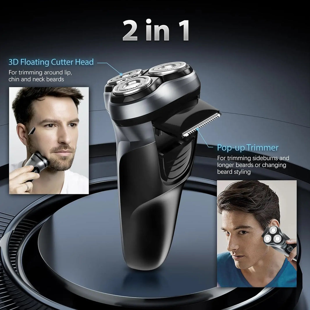 Sejoy 3D Rotary Electric Shaver for Men Advanced Dry Wet Pop-up Trimmer Rechargeable Perfect Fathers Day Gift for Dad, Husband