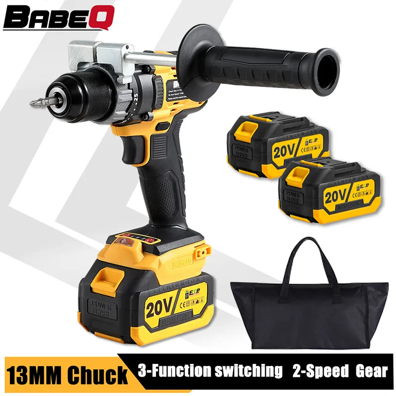 13mm Brushless Electric Impact Drill 3 in 1 Electric Cordless Screwdriver 180N.M Torque For Makita18-21V Battery Power Tools