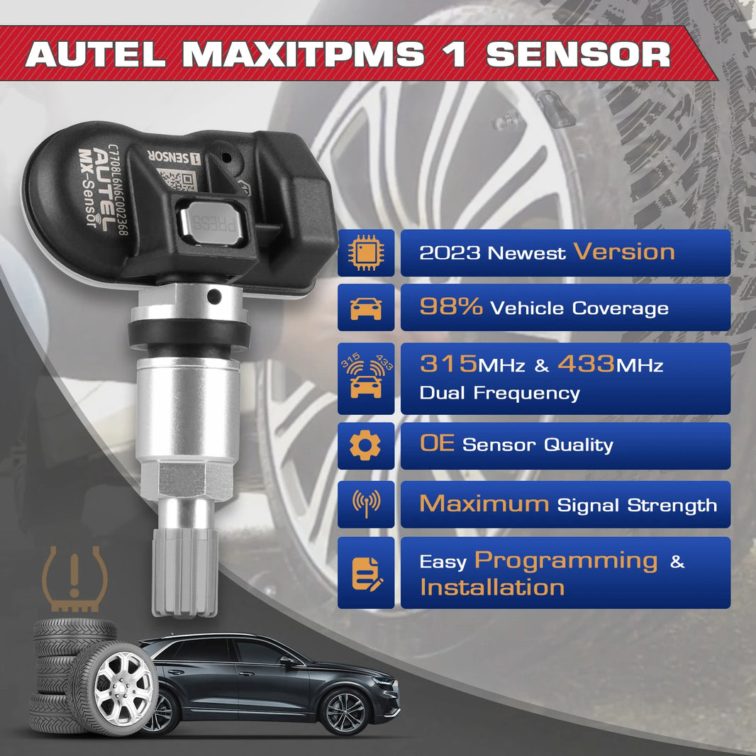 2025 Newest Autel TPMS Sensor 2in1 MX-Sensor Tire Repair Tools TPMS Sensor Programing W/ TS501 TS508 AUTEL 433 MHZ 315MHZ EU US