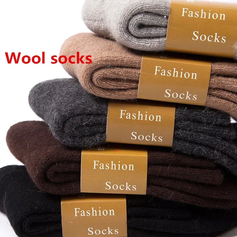 5 Pairs Merino Wool Socks for Men Thick Thermal Socks Warm Winter Outdoor Sports Boot Socks Breathable Hiking Socks for Cold