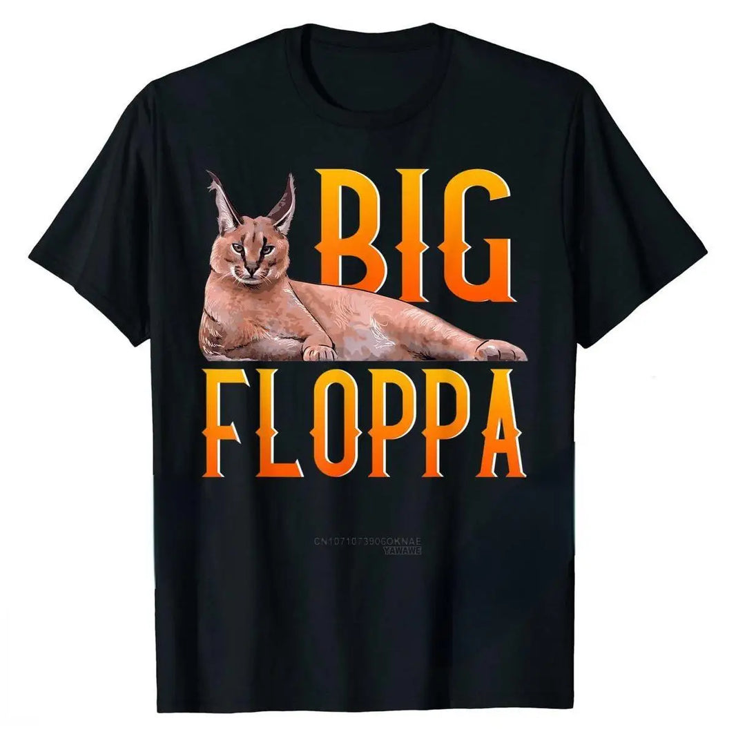 Summer cloth for men Big Floppa Meme Cute Caracal Cat T-Shirt Men  Customized Tops Shirts  T Shirts Funny  mens tshirt