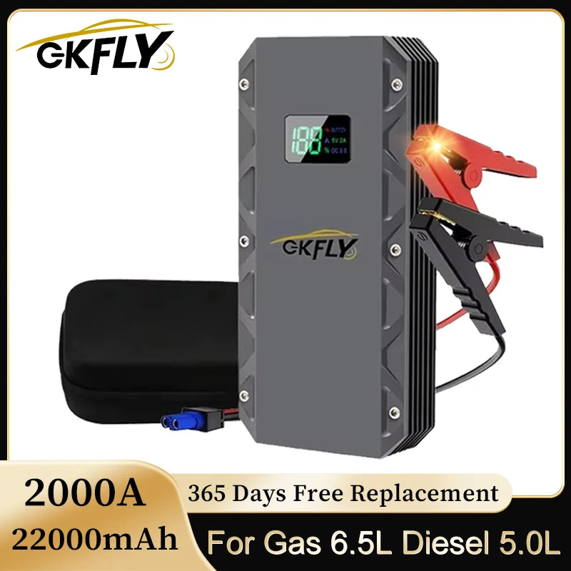 GKFLY 12V Car Jump Starter 1500A / 2000A Portable Charger Car Booster Auto Starting Device Emergency Car Battery Starter