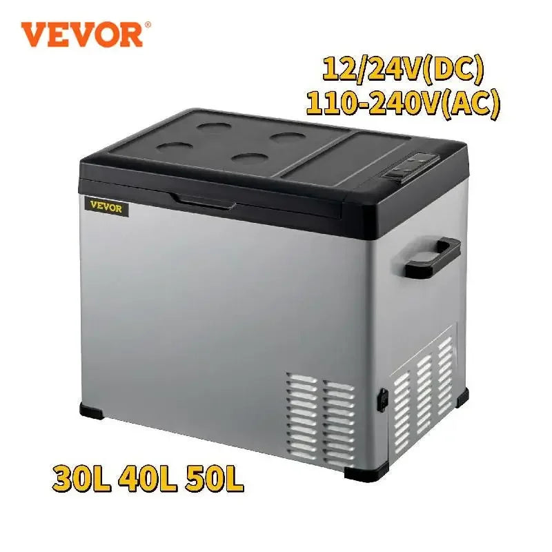 VEVOR 30L 40L 50L Mini Car Refrigerator Portable Fridge Freezer 12/24V DC 110-240 AC for Outdoors RV Boat Camping Traveling Use