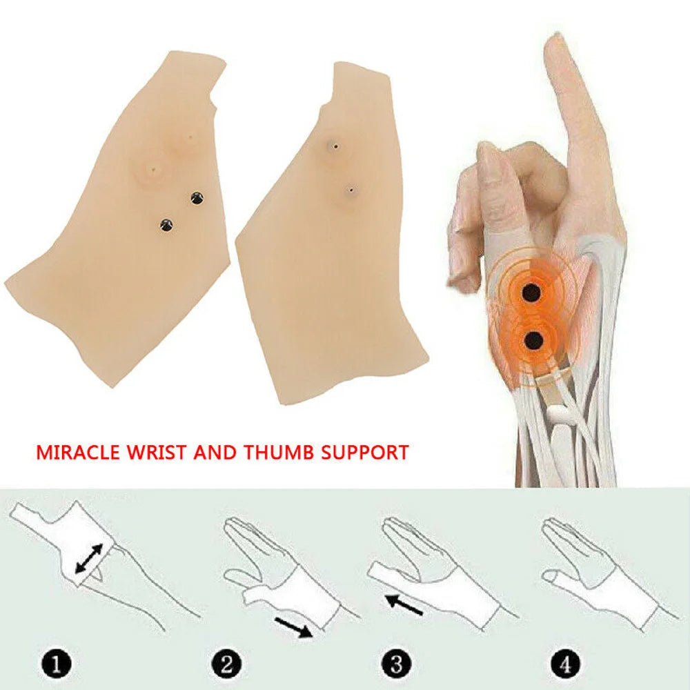 Tcare 1Pcs Magnetic Therapy Wrist Hand Thumb Support Gloves Silicone Gel Arthritis Pressure Corrector Massage Pain Relief Gloves