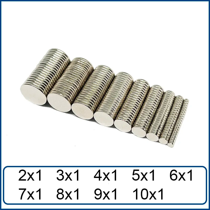 Round Magnet 2x1,3x1,4x1,5x1,6x1,7x1,8x1,9x1,10x1mm Neodymium N35 Permanent NdFeB Super Strong Powerful Magnetic imane Disc