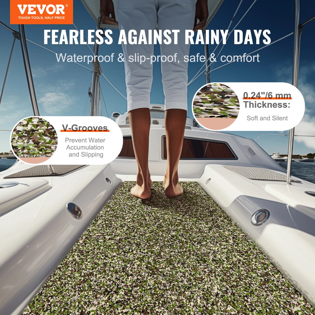 VEVOR Boat Flooring EVA Foam Boat Decking Non-Slip Self-Adhesive Flooring Marine Carpet for Boats Yacht Pontoon Kayak Decking