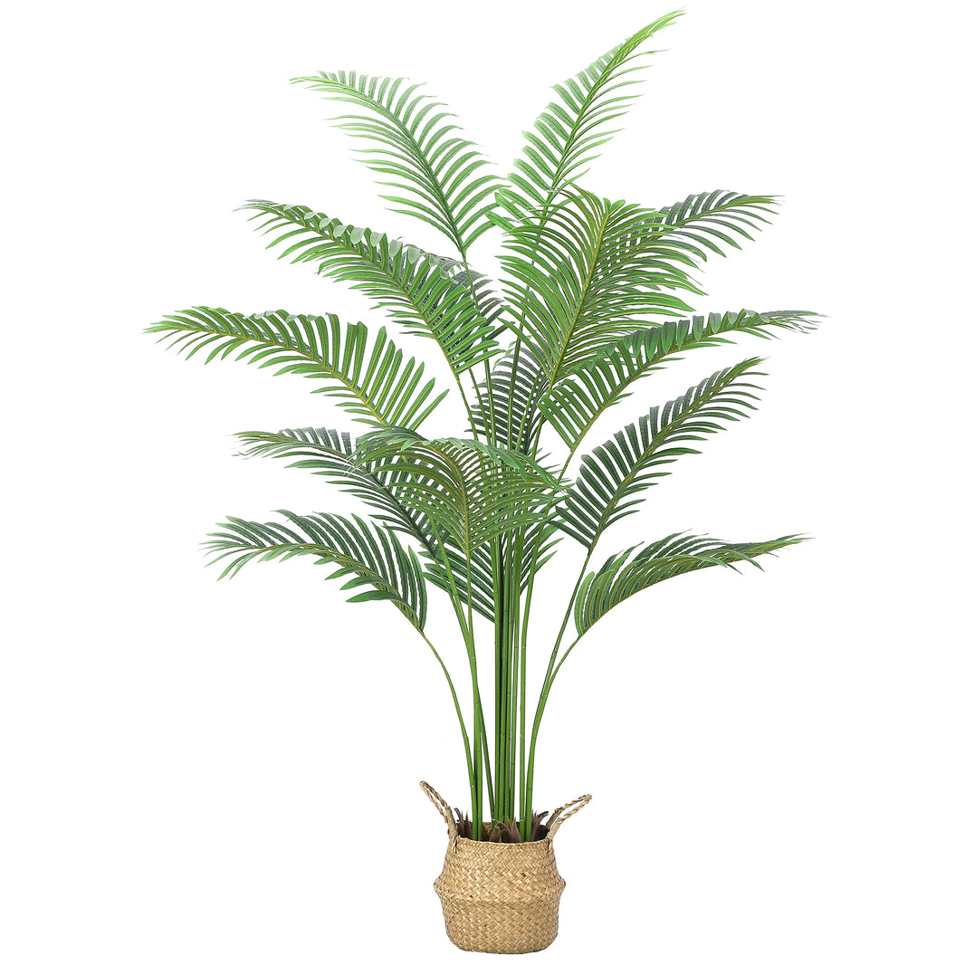 6 ft Artificial Palm Tree, Artificial Areca Palm Plant Fake Faux Tropical Palm Silk Plant with 15 Trunks Paradise Palm Floor