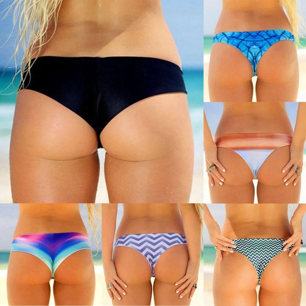 Swim Suit Bottoms for Women Women Vintage Print Low Waist Brazilian Bikini Bottom Swimwear Briefs Beachwear 7 Swim Trunks Men