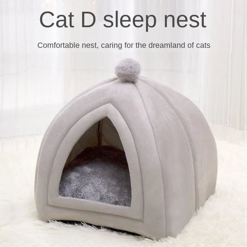 Cat House Winter Warm Pet Bed Four Seasons Universal Breathable Cat Nest Plush Mattress Cat Bed Small Dog Kennel Cat Supplies