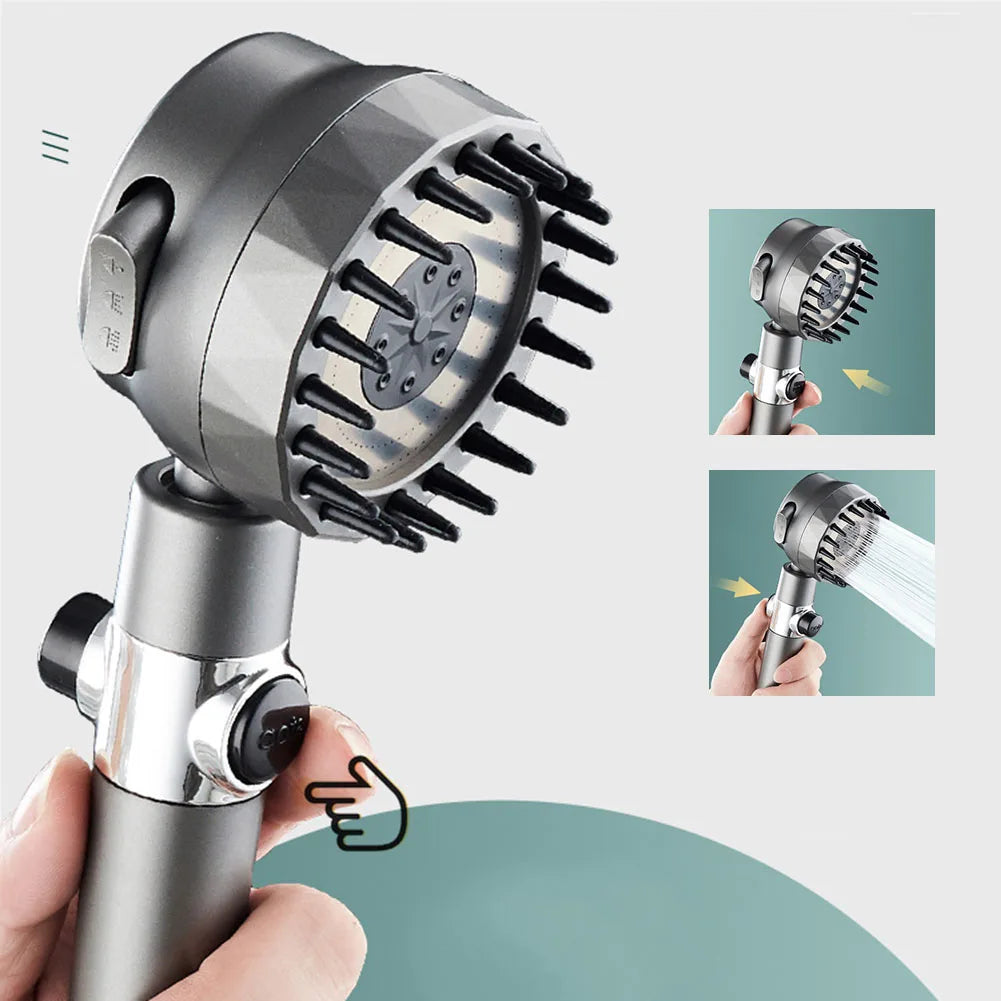 4 In 1 3 Mode Shower Head High Pressure Showerhead Portable Filter Rainfall Faucet Tap Bathroom Bath Home Innovative Accessories