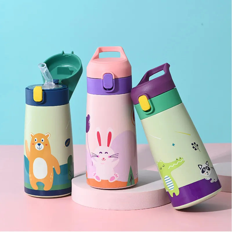 350ml/500ml Kids Thermos Mug Double Stainless Steel Water Bottle Thermal Cartoon Vacuum Flask Water Bottle Tumbler for Children