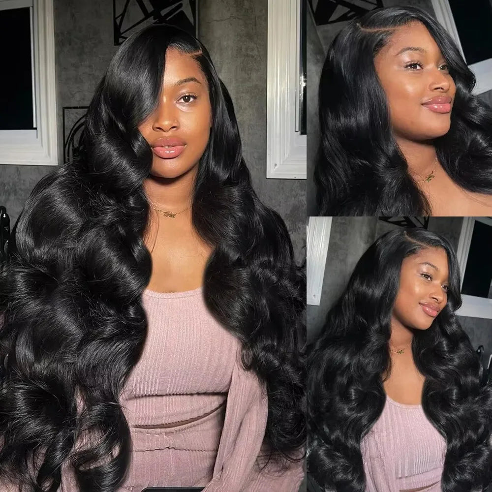 46 Inches 13x6 HD Body Wave Lace Frontal Human Hair Wig Closure Wig Brazilian Water Wave Lace Frontal Wigs For Black Women