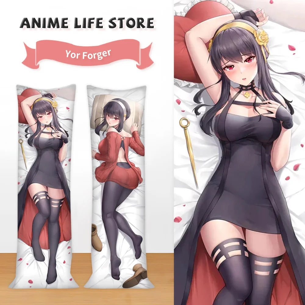 Cartoon Yor Forger Body Dakimakura Cover Hugging Fullbody Anime Pillowcase Double-Sided Print Pillowcase Otaku Cushion Cover