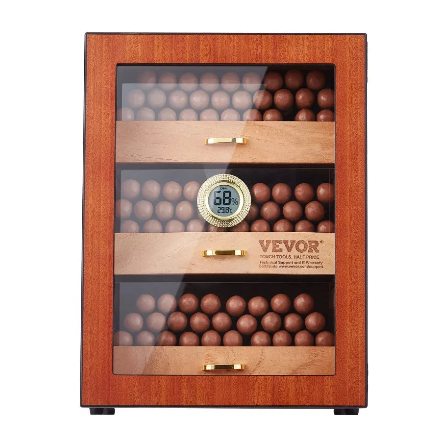 150 Cigar Humidor Cabinet Cedar Cigar Box Humidifier and Hygrometer and Shelve
