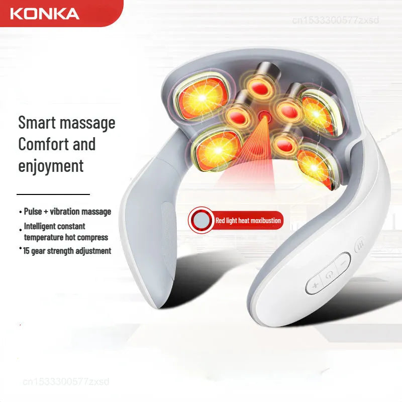 KONKA Intelligent Neck Massager Pulse 15 Modes Constant Temperature Heating Health Care Cervical Vertebra Physiotherapy for Home