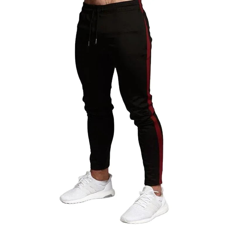 Men Long Pants Pencil Pant Casual Elastic Waist Lace Up Simple Slim Fit Splice Regular Autumn Winter 2024 Straight Trousers