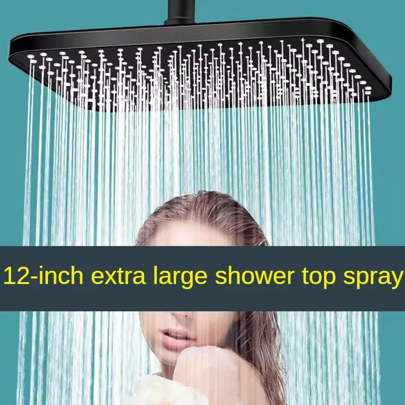 Big Panel Large Flow Supercharge Rainfall Ceiling Mounted Shower Head 360 Rotation High Pressure Abs Thicken Bathroom Shower