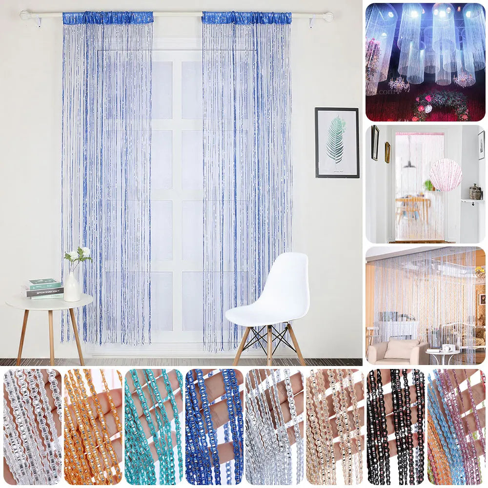 0.91x2m Hot Sale Door And Window Panel Fly Screen Fringe Room Screen Tassel Panel Beaded Curtains Home Decoration