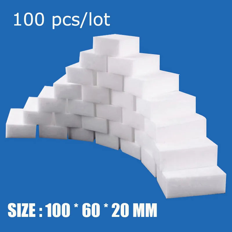 100 Pcs/lot Melamine Sponge Magic Sponge Eraser Melamine Cleaner for Kitchen Office Bathroom Nano Cleaning Sponges 10x6x2cm