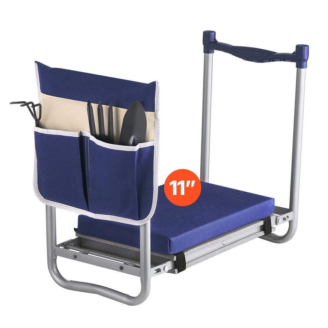 SucceBuy Garden Kneeler and Seat 11in Wide Thick Kneeling Pad Heavy Duty Garden Kneeling Stool Folding Garden Seat with Tool Bag