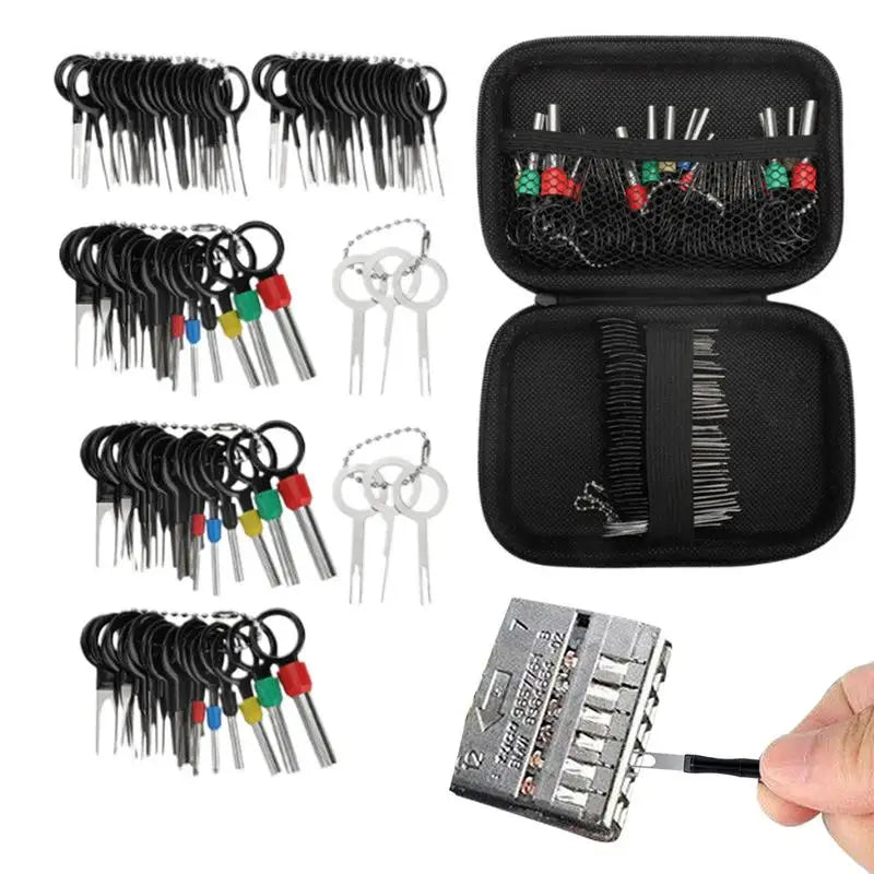 100Pcs Car Terminal Removal Repair Tools Electrical Wiring Crimp Connector Pin Extractor Kit Keys Automotive Plug Pullers