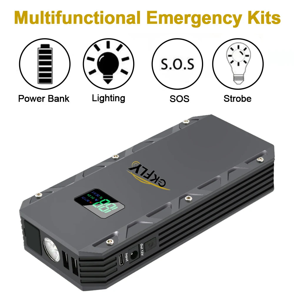 GKFLY Car Jump Starter 22000mAh 2000A 12V Starting Device Power Bank Car Battery Booster Charger For Petrol Diesel Car Starter