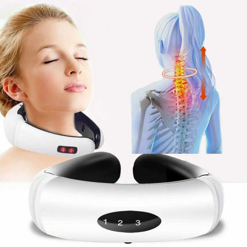 Multi Function Electric Pulse Neck and Shoulder Massager 6 Modes Power Infrared Back Heating Health Care Relaxation Machine