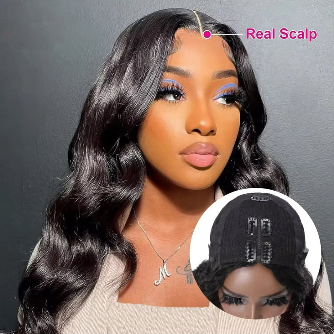 30 Inch Body Wave V Part Wigs Human Hair Ready To Go Wig 200 Density Human Hair Wigs For Black Women On Sale