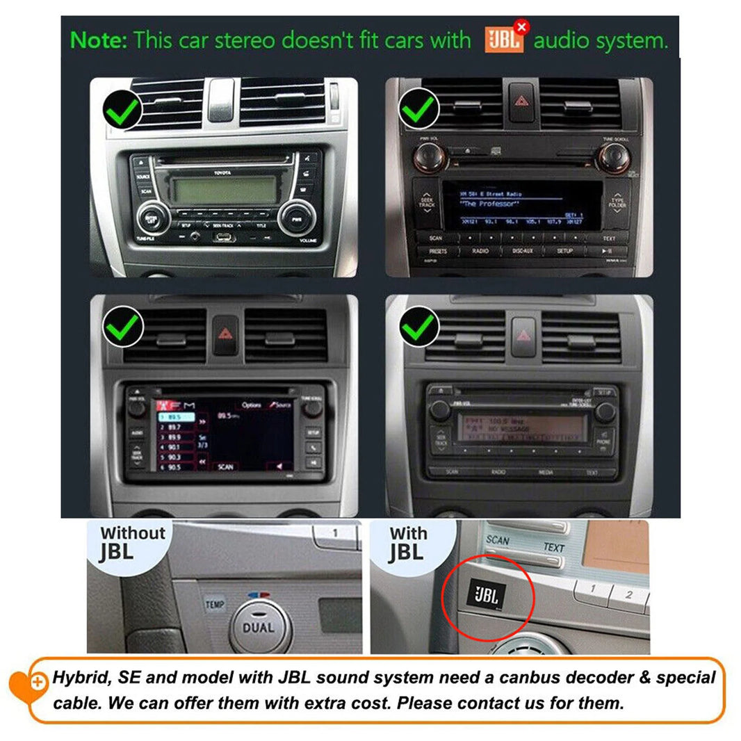 ESSGOO 9" 64G Android 14 Car Stereo For Toyota Corolla 09-13 Carplay Android Auto GPS Navi WIFI BT Multimedia Player Head Unit