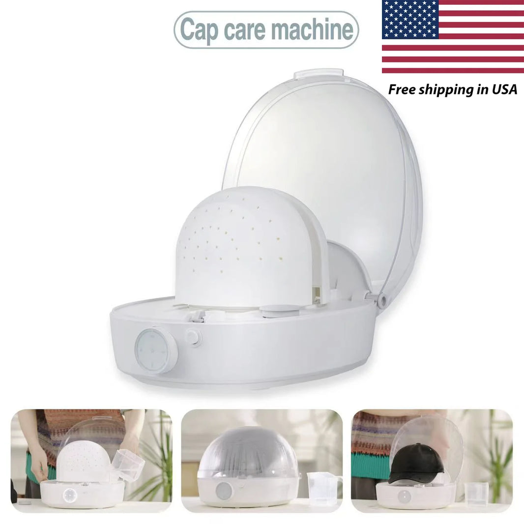 Hat care machine 150°F Steam Sterilizer Machine for Baseball Caps, Bucket Hats Fast Dry,Lab-Tested 99.9% Germ Kill,2-Year Warran