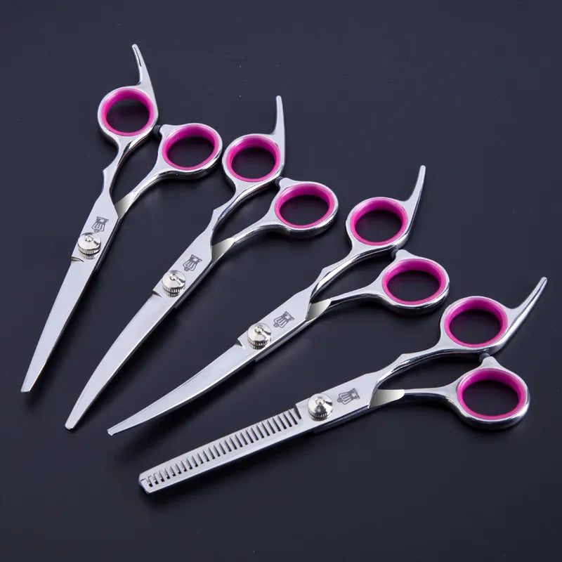 Professional Dog Grooming Scissors with Safety Round Tips Heavy Duty Titanium Stainless Steel Up-Curved Pet Grooming Scissors