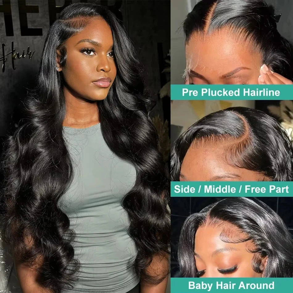 250Density 40inch 13x6 hd lace front wig human hair Body Wave lace front human hair wig 13x4 Brazilian glueless wigs human hair