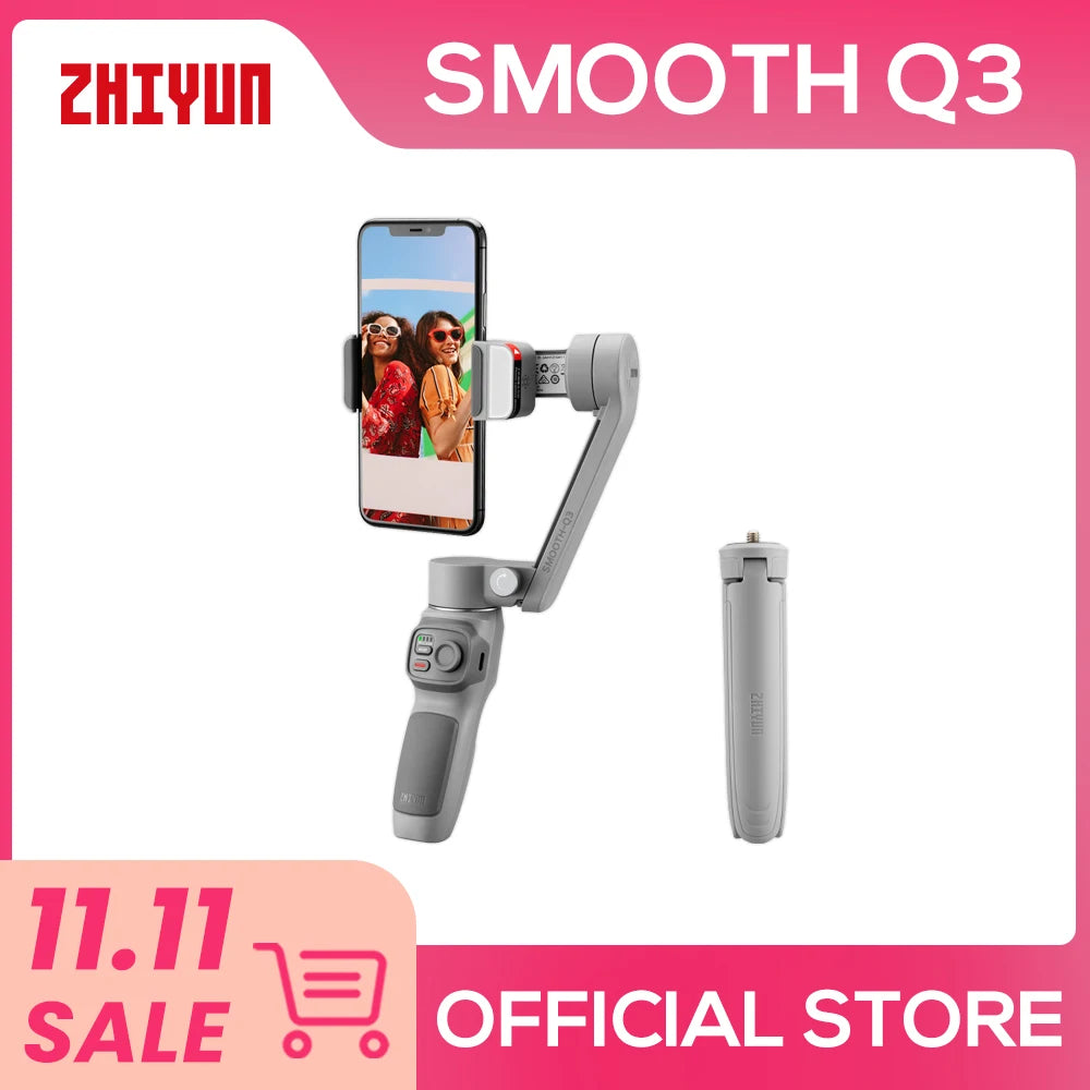 ZHIYUN Official SMOOTH Q3 Gimbal Smartphone 3-Axis Phone Gimbals Portable Stabilizer for iPhone 14 pro max/Xiaomi/Huawei