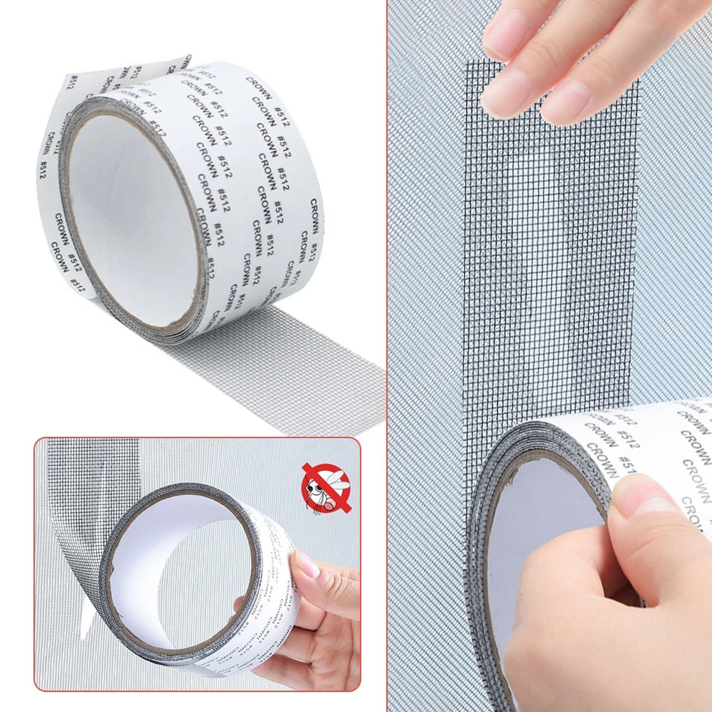 Strong Self Adhesive Window Screen Repair Tape Window Net Screen Repair Patch Covering Up Holes Tears Anti-Insect Mosquito Mesh